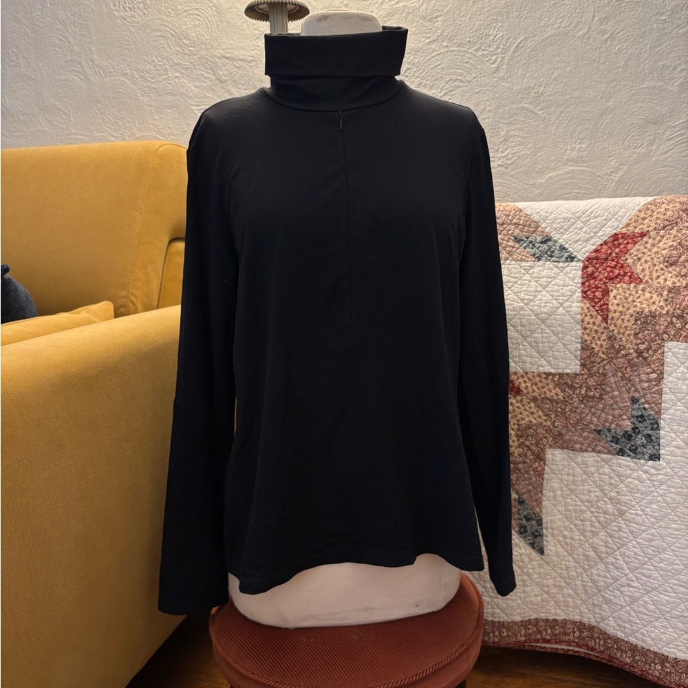 Worth Black Long Sleeve Turtleneck Top